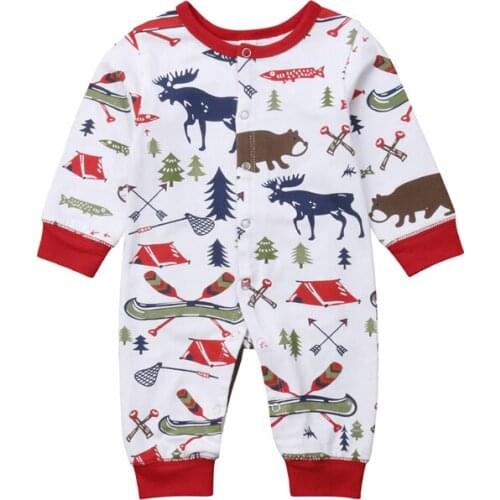 Christmas Clothing Baby Newborn Cotton Clothes Baby Boys Girls Beer Pattern Rompers Long Sleeve Romper Jumpsuit Xmas Clothing