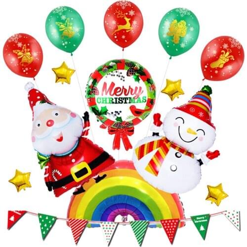 Christmas Balloon Santa Claus Aluminum Film Balloon Background Wall Decoration Balloon Party Supplies
