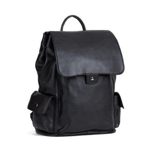 2021 New Brand Genuine Leather Men Backpacks Fashion Real Natural Leather Student Backpack Boy Luxury Large Computer Laptop Bag