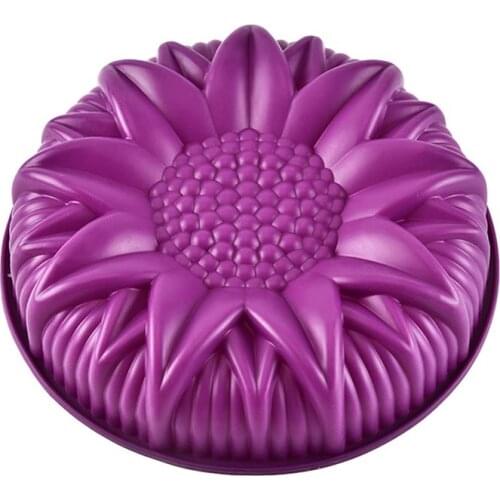 10 inch Round Sunflower Silicone Birthday Cake Baking Pans Handmade Bread Loaf Pizza Toast Tray Silicone Cake Molds