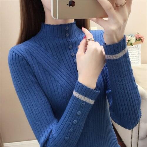Half Turtleneck Sweater Women 2021 New Korean Knitted Bottoming Shirt Slim-fit Winter