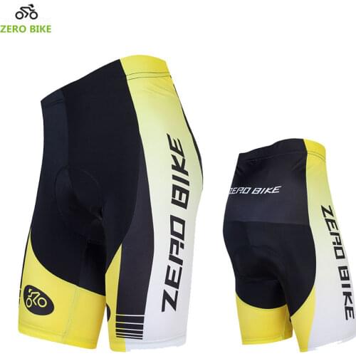 ZERO BIKE High Elasticity Quick Dry Cycling Shorts Outdoor sports 4D GEL Padded Cycling clothing Bermuda ciclismo Yellow Hot