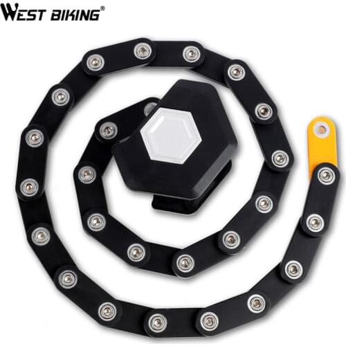 WEST BIKING Folding Bicycle Lock Anti Theft Security Bicycle Locks Steel Road MTB Cycling Lock With Keys Strong Bike Accessories
