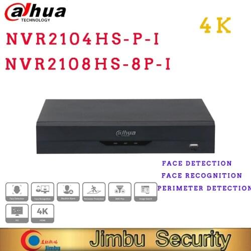 Dahua orignal PoE WizSense Network Video Recorder NVR2104HS-P-I NVR2108HS-8P-I face detection perimeter detection (AI by NVR)