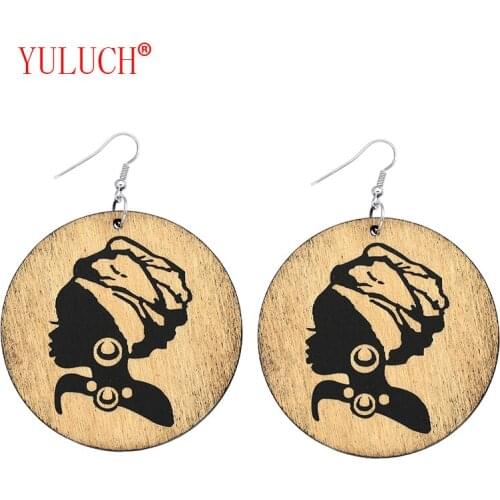 YULUCH 2018 Vintage Jewelry Accessories Painted Engraving Fashion Ethnic Woman Pattern Round Pendant for Pop Earrings Gifts