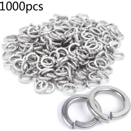 1000/500/250PCS M1.6 M2 M2.5 M3 M4 M5 M6 304 Stainless Steel Spring Washers Gasket For Bolts