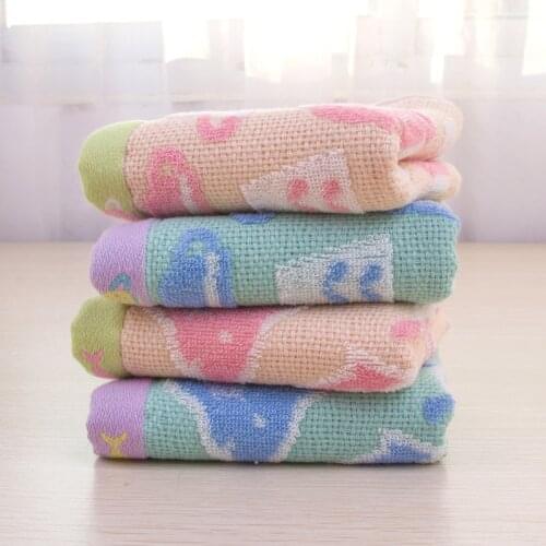 2pcs/set wholesale Hot sell Pure cotton gauze thick jacquard children towel customization gift children face towel
