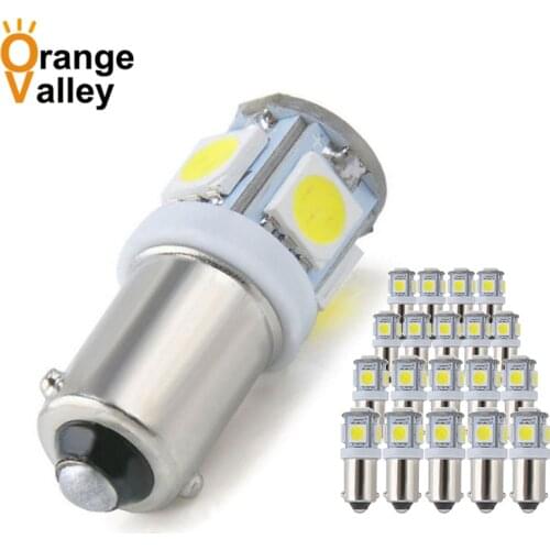 4pcs Hot Sale BA9S T11 H6W 5 LED 5050 SMD Car Interior Lights Reading Dome Lamp Map lighting Auto Bulbs DC 12V