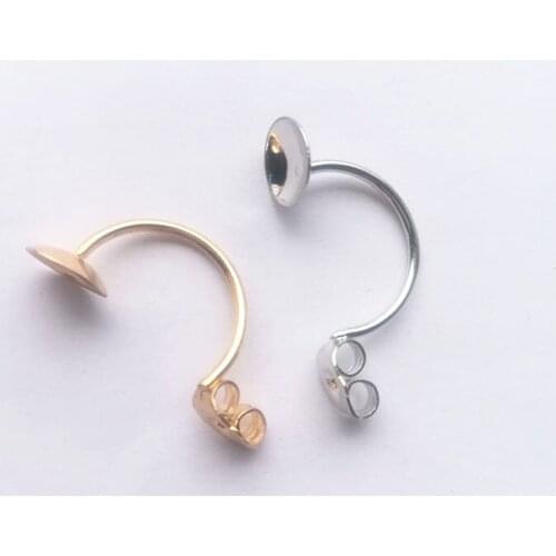 20pcs/lot 30mm Length White K and Kc-Gold Plated Metal Ear Plug DIY Handmade Jewelry Accessories