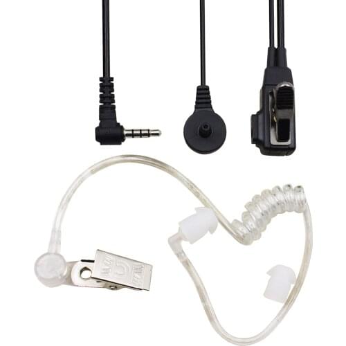 3.5 mm PTT Clear Acoustic Tube Headset Earphone for YAESU Vertex Ham Radio