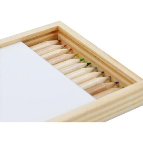 4Pcs/lot Sublimation Wood Pencil Holder Box DIY Customized Drawing Push Pencil Case Hardboard Pencil Box Storage Holder