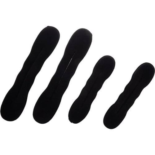 4pcs Magic Foam Sponge Clip Hair Styling Donut Bun Former Maker (2 Large+2 Small)