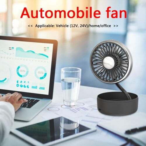 Auto Cooler Air Fan Car Fan Accessory Potted Sunflower Shape Car Fan USB Powered 3 Speeds 5 Blades Desktop Table Fan