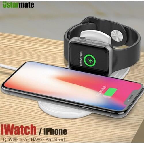 2 in 1 Fast Wireless Charger Pad for Applw Watch iWatch Series 1 2 3 Adapter Qi Wireless Charge Dock for iPhone 11 Pro Xs XR Max