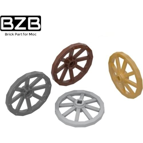 BZB MOC 4489 Wagon Wheel Creative High-tech Building Block Model Kids Toys DIY Brick Parts Best Gifts