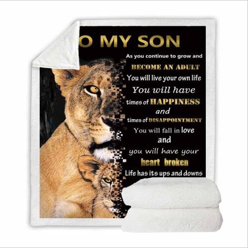 HELENGILI A LETTER TO MY SON Sherpa Blanket Girly Floral Bedspread Velvet Plush Soft Comfortable Camping Aircraft Blanket