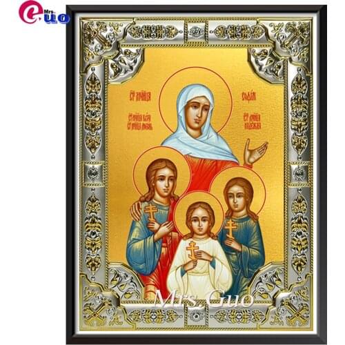 Icon Faith,Love and their mother Religious Diamond Embroidery Bead DIY Diamond Painting Cross Stitch Mosaic Picture Home Decor
