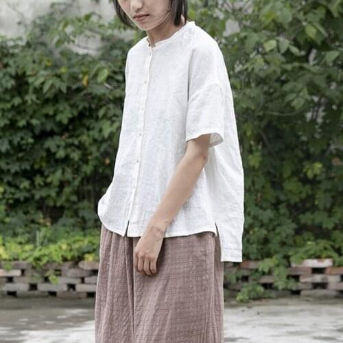 Женские белые рубашки Johnature China At AliExpress