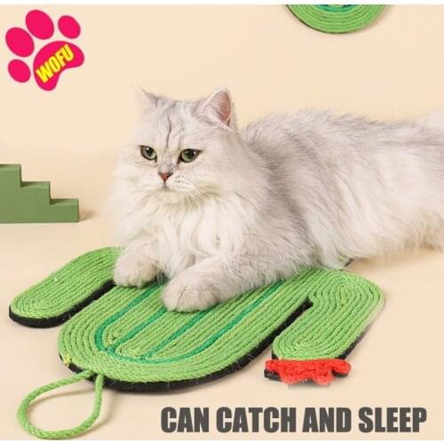 WOFUWOFU Cactus Cat Scratching Mat, Natural Sisal Mat, Can be stitched Protect Carpets and Sofas