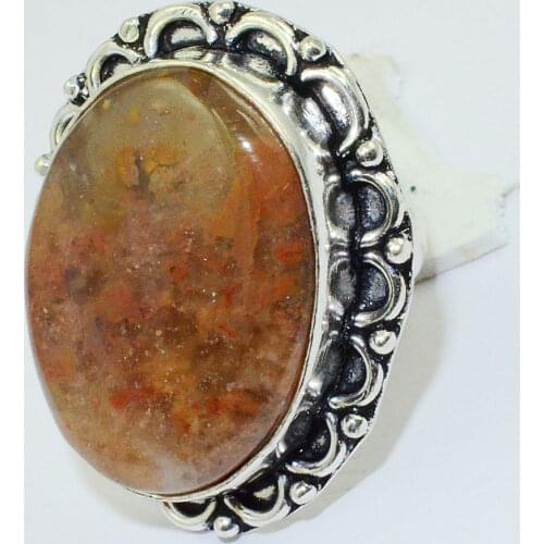 Jaspers Ring Silver Overlay over Copper , Size:7.25, R1257