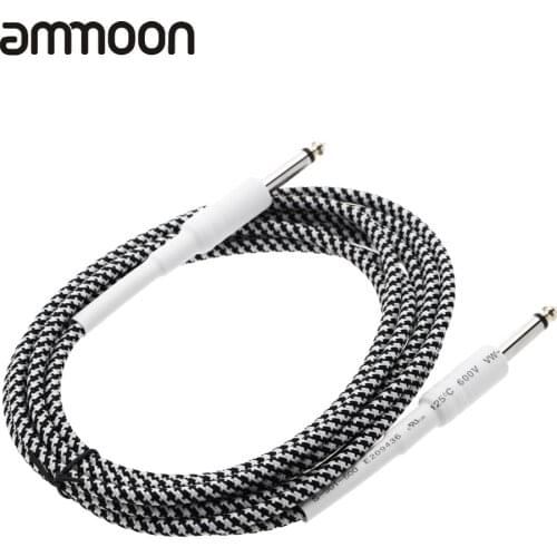 Hot Good Quality 6.6ft / 2m 6.35mm Mono Male to 6.35mm Mono Male Cable Wire Cord for Guitar Bass Instrument