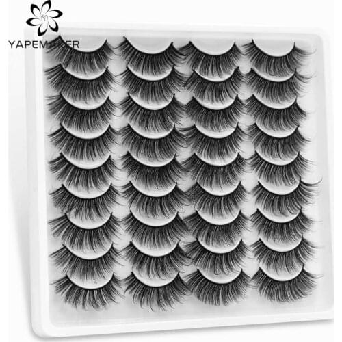 YAPEMAKER Fake Eyelashes 3D Mink False Lashes Natural Long Dramatic Volume Eyelashes False Eyelashes Makeup Extension Tools