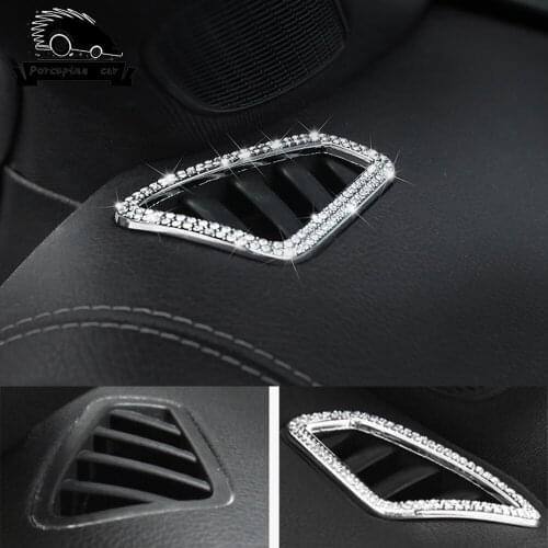 Diamond Car Front dashboard air conditioner outlet vent Trims frame sticker For Mercedes A Class W177 V177 A180 A200 A220 A250