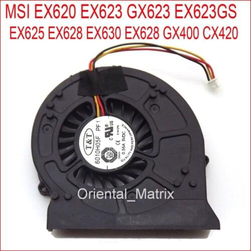 NEW 6010H05F PF1 3PIN For MSI GX400 CX420 EX620 EX623 GX623 EX623GS EX625 EX628 EX630 EX628 MS-1674 Laptop CPU Cooling Fan