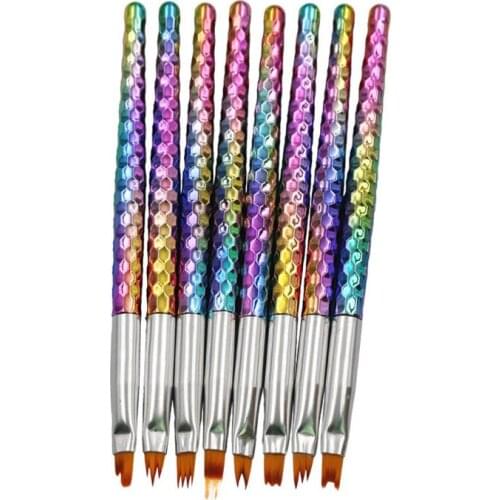 Wholesale Professional 100sets New Flowers 8pcs Nail Art Brushes Sculpture Pen Acrylic UV Gel Draw Painting Pattern Petal Pen