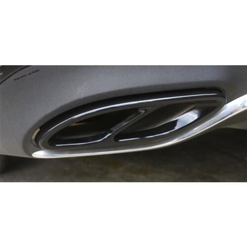 Yimaautotrims For Mercedes Benz GLS X166 2017 2018 Stainless Steel Exterior Rear Tail Exhaust Tip Pipe Frame Cover Trim 2 Piece