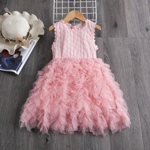 Little Girls Birthday Party Dress Pageant Mesh Gown Wedding Children Bridemaid Evening Vestidos Kids Girls Summer Clothing