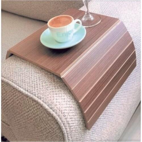 Team Decor Portable Side Coffee Table 25*48CM Medium Hard Walnut