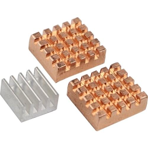Raspberry Pi Heat Sink 2pcs Copper + 1pcs Aluminium Cooling Radiator Raspberry Pi 2 Cooling Heat Sink for Raspberry Pi 3