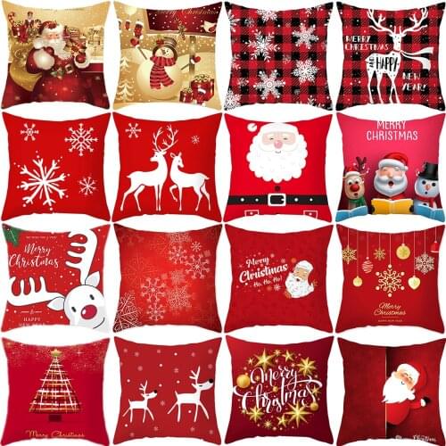 Christmas Cushion Cover Merry Christmas Decor For Home Santa Claus Christmas Ornament Xmas Gift Navidad 2021 Happy New Year 2022