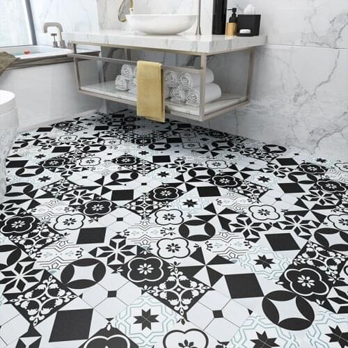 Thick Self Adhesive Vinyl Ceramic Tile Wallpaper Waterproof Contact Paper Art Diagonal Floor Stickers DIY House Decor Mural Film