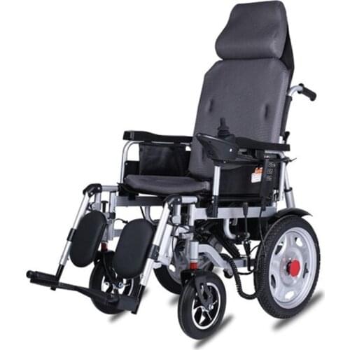 680M electromagnetic brake folding elderly electric wheelchair intelligent automatic high back reclining scooter