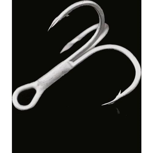 JonStar 20pcs/lot Treble hook 2X Super Strong #1 #2 #4 #6 For Tuna Whale Sea fishing with inverted T type coated with Nickle
