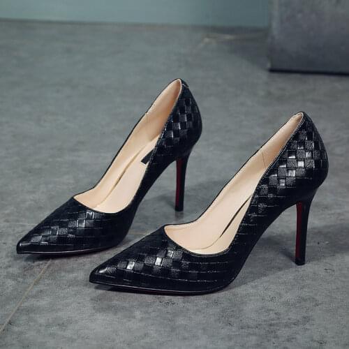 2020 10CM Pumps Women White girl PU high heel womens fine with Womens shoes new pointed black fresh princess shoes