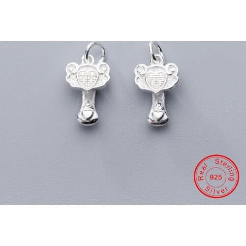 UQBing 100% 925 Sterling Silver Wishful Pendant Heart Charms For Women DIY Necklaces Jewelry Findings 2019