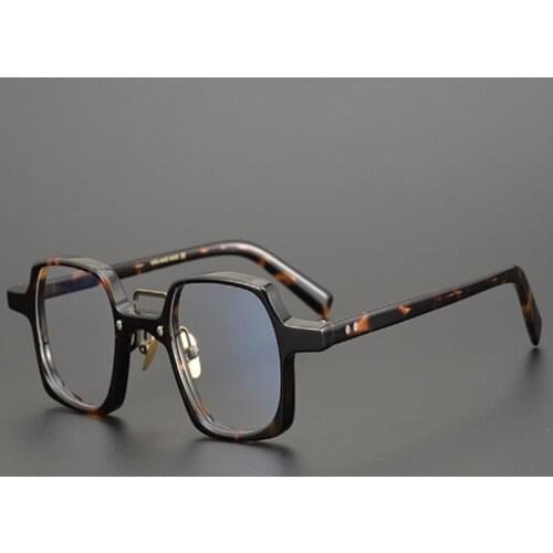 Vintage Small Square Acetate Eyeglasses Frame Japanese Handmade Women Optical Eyewear Prescription Myopia Computer Glasses Men