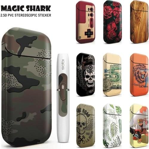 Magic Shark Rose Game Boy Skull Wood Print Berry Sticker Flim for IQOS 2.4 Plus 2.4p Case Cover for IQOS 2.4 Plus