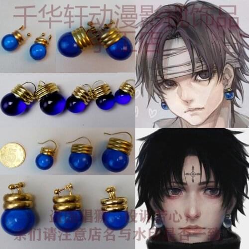Top Quailty Hunter X Hunter KURORO RUSHIRUFURU Earrings Ear Hook Ear Clip Cosplay Prop Gifts Many Types