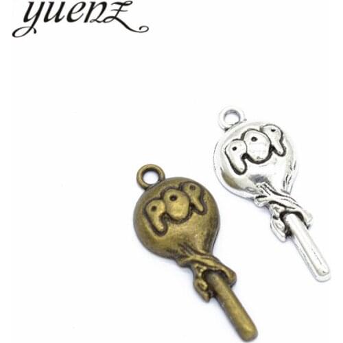 YuenZ 10pcs Lollipop Charms Tibetan Silver Bronze Pendants Antique Charm Jewelry Making DIY Handmade Craft 31.5*13mm K21