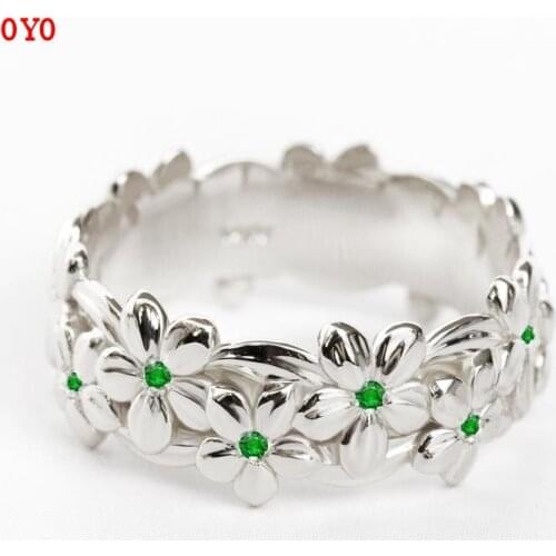 S925 sterling silver plum blossom female ring