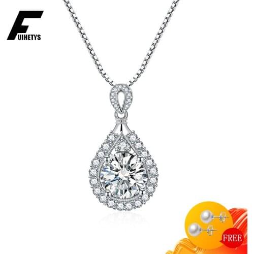 Bali Jelry Luxury Charm Necklace Silver 925 Water Drop Shape Zircon Gemstone Pendant Fine Jewelry Accessories for Women Wedding