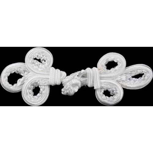 10set Fabric Braided White Button Sew On Chinese Frog Closure Fastener Knot Button Garment Hooks for Chair Clothes NK322