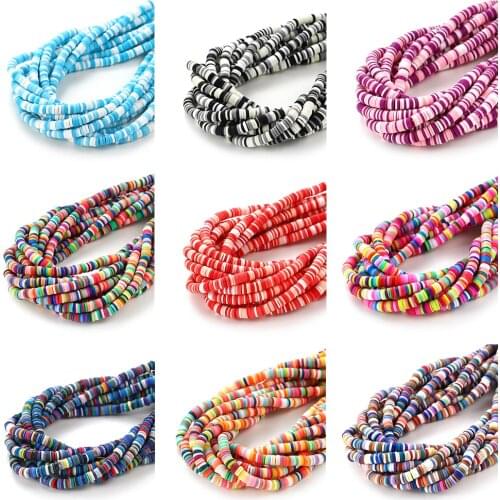 1pcs 6mm Flat Round Polymer Boho African Disc Clay Beads Chip Disk Loose Beads For DIY Jewelry Making Findings Supplies