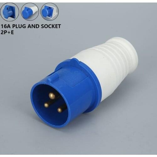 16A 3 Pin IP44 2P+E Industrial Socket/Plug 220-240V Waterproof Male Famale Connector Electrical Power Plug & Sockets