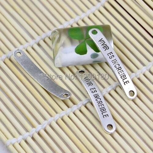 30pcs/lot Antique Silver Spanish Connectors Pendant Tibetan silver Bracelet Clasps Beads 44x7mm (K00553)