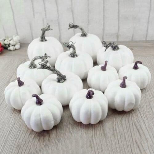 6/12Pcs Halloween Artificial Pumpkin Decoration Autumn Thanksgiving Simulation Decoration Christmas Celebration Pumpkin Props